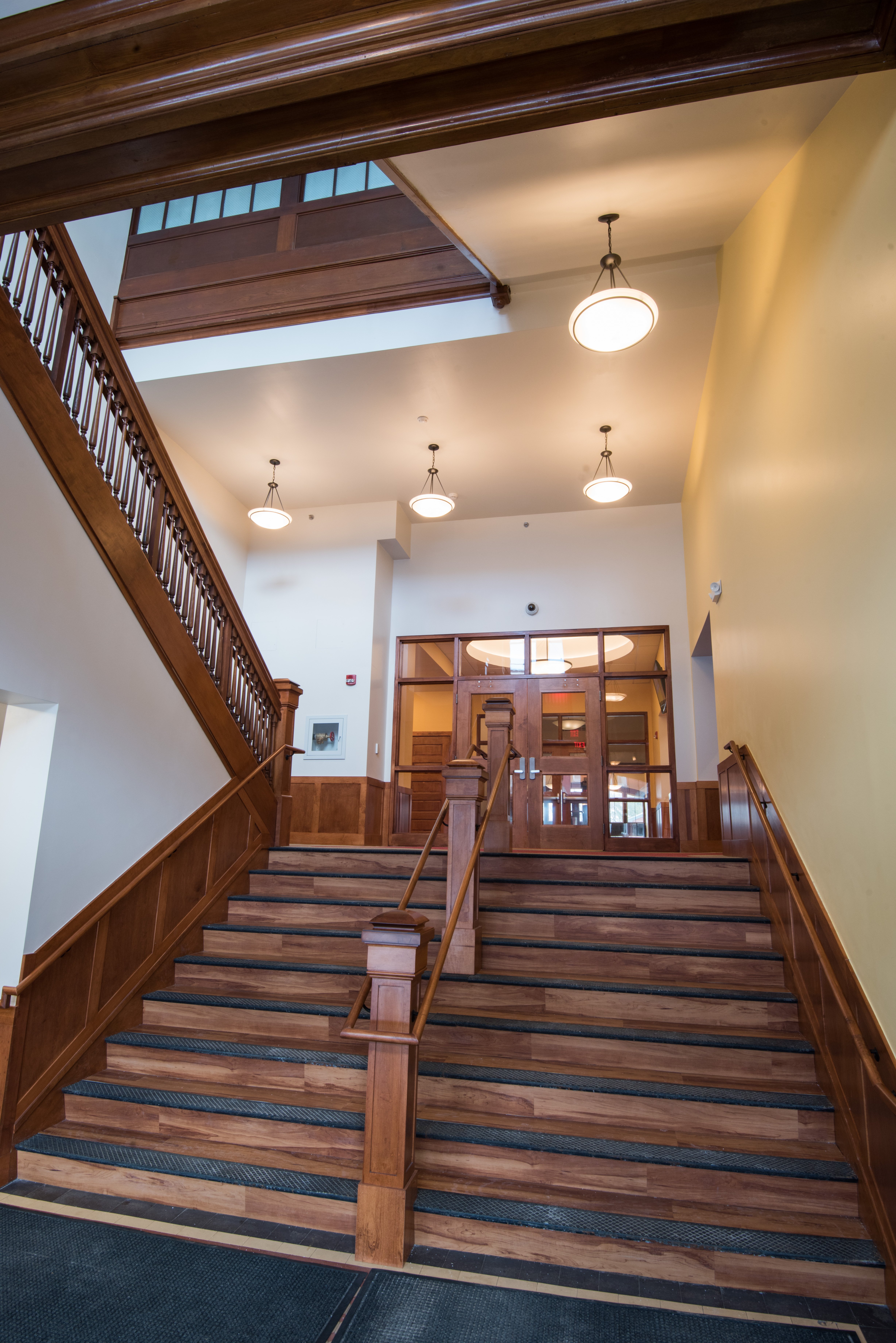 Staircase at Percival Hall at Fitchburg State University