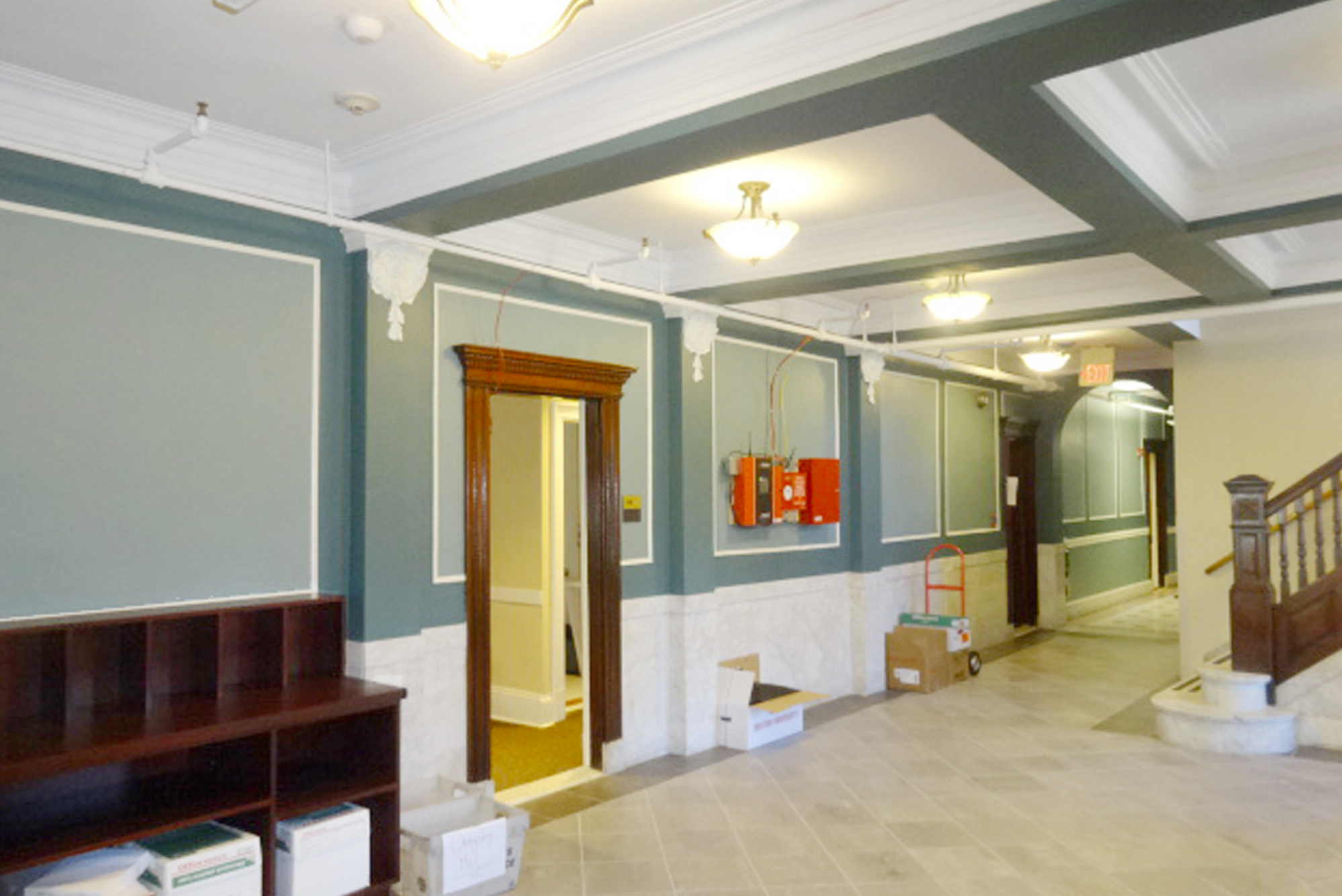 Interior, English Department Offices at Boston University, lobby 