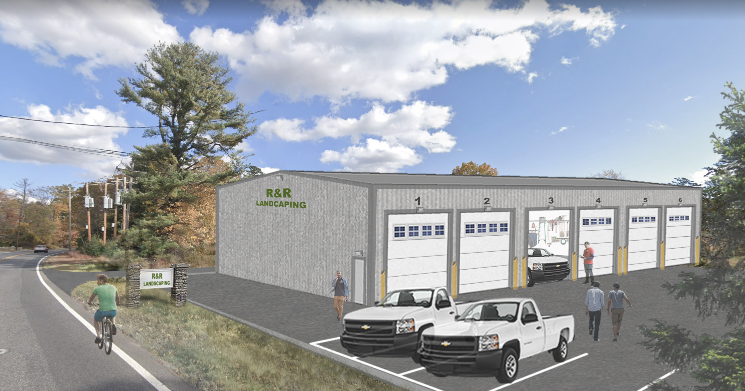 Exterior Rendering of R&R Landscaping 5 Drive Thru Bays